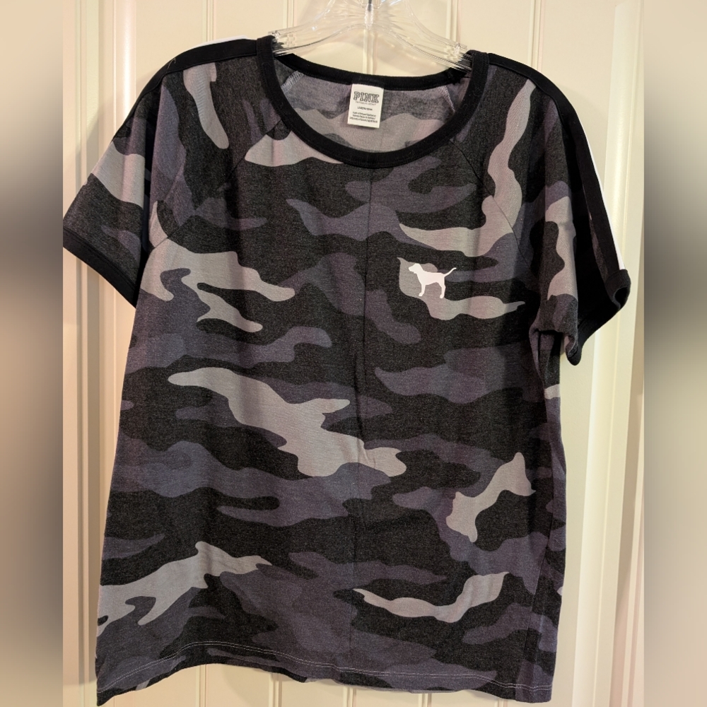 PINK Victoria's Secret Gray Camo Tee